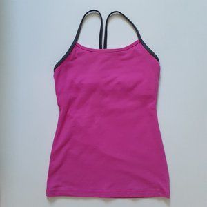 Lululemon Power Y Tank Luon Pink with Gray Size 4